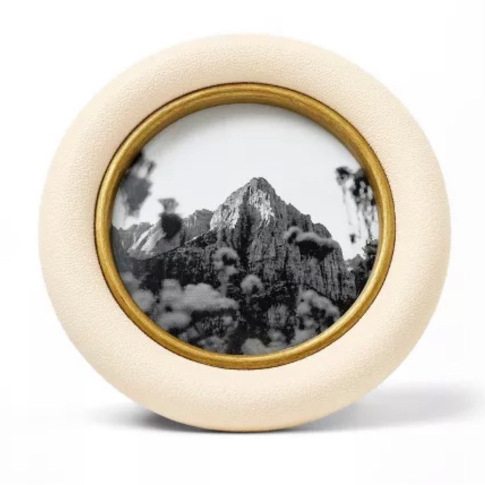 4"x4" Shagreen Wrapped Single Image Frame Cream - Threshold™ Studio McGee